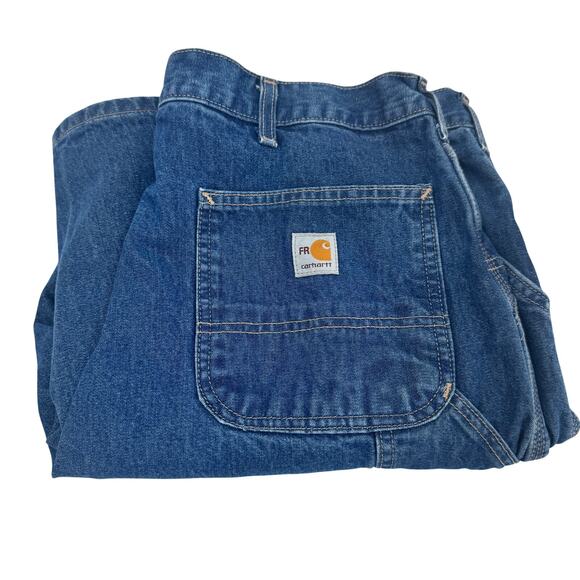 Carhartt FR Jeans Mens 38x32 ACTUAL Flame Resistant Blue Denim FRB13-DNM - Picture 1 of 11